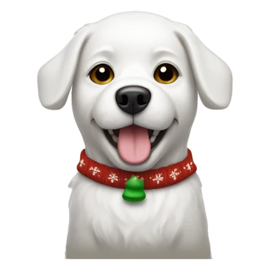 white dog wearing Christmas sweaters  sticker