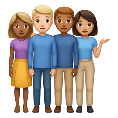 A line of 5 people standing one behind the other sticker