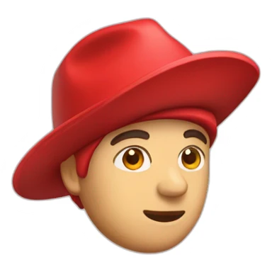 A blad Guy with red hat sticker