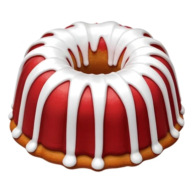 Bundt red cake and white frosting  sticker
