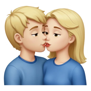 Girl kissing boy sticker