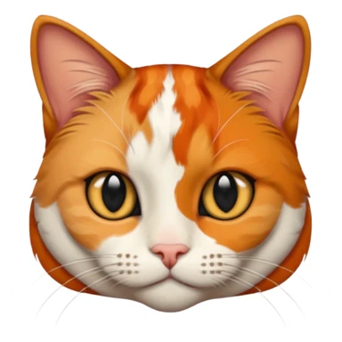 A calico cat with half its face ginger and the other half black sticker