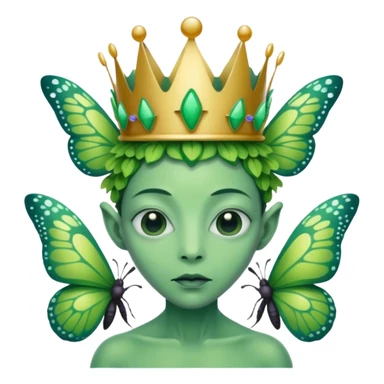 an alien with butterflies sticker