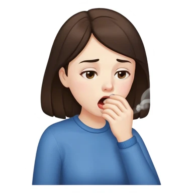 Brunette coughing  sticker