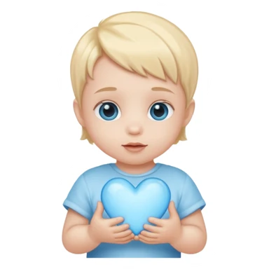 Baby amor holding a light blue heart sticker