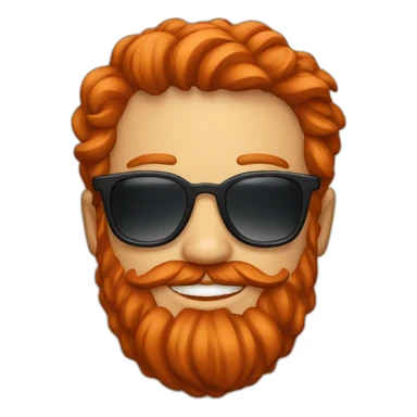smiling red head beard men with sun glasses sticker