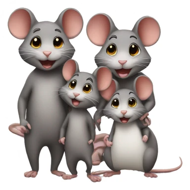 3 mice family picture sticker
