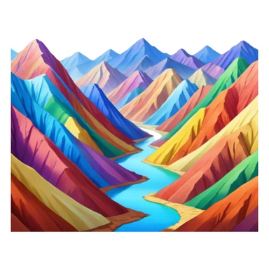 Still life, hyperrealistic, mircodetailed, very colorful, rainbow mountains in China, render, 4k hd professional quailty, must not include any emoji icons, must have no emoji faces, no human figures, must not be poor quailty sticker
