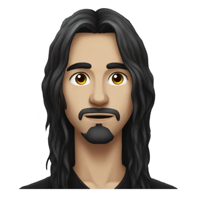 a goth long haired young man  sticker