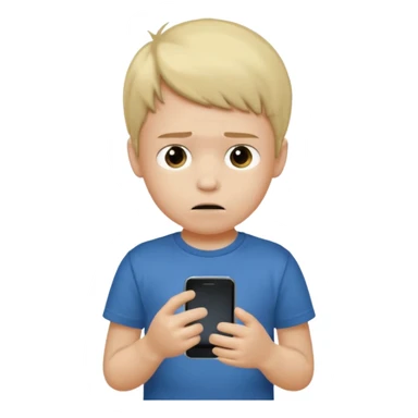 un niño de entre 3 - 10 años jugando con su celular, cansado en una habitacion apagada, el niño tiene piel blanca

 sticker