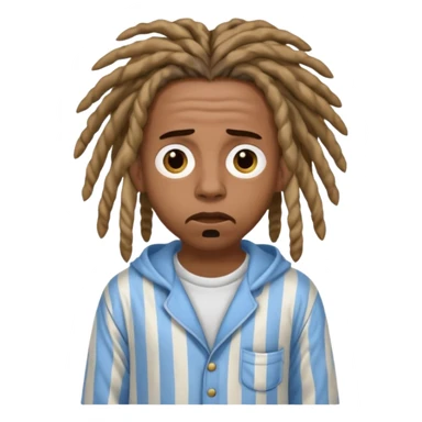 scared rapper with dreadlocks and pyjamas sticker