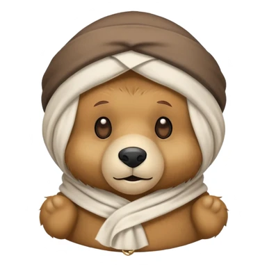 Teddy bear wearing a Sheik hat sticker