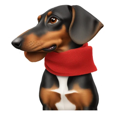 Dackel mit roten Schal  sticker