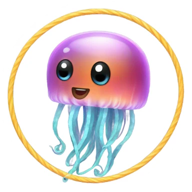 Jellyfish with hula hoop sticker