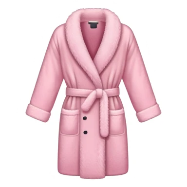 pink fluffy dressing gown with belt sticker