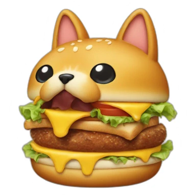 A cat eats a dog burger sticker