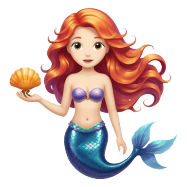 Mermaid with shell sticker