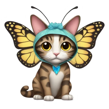 cat in a butterfly costume sticker