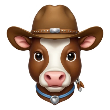 Cow wearing a cowboy hat sticker