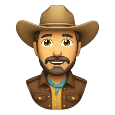 VAQUERO CON SOMBRERO Y BARBA SALUDANDO sticker