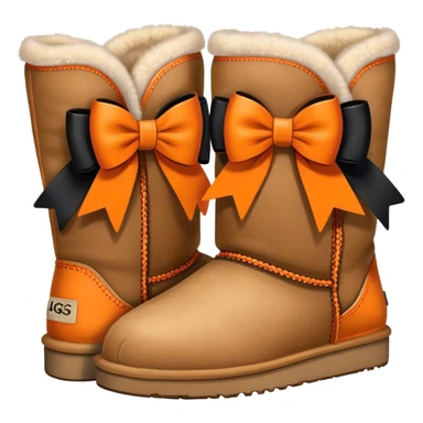 Uggs with orange and black bows  sticker