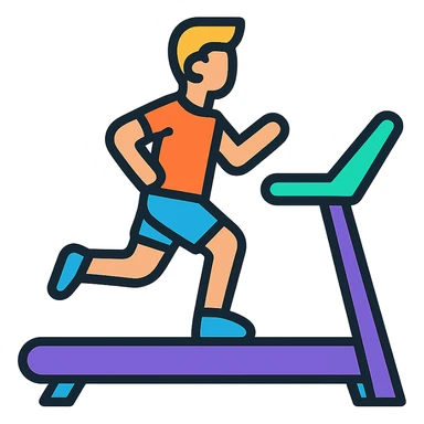 sportsman running on thr treadmill sticker