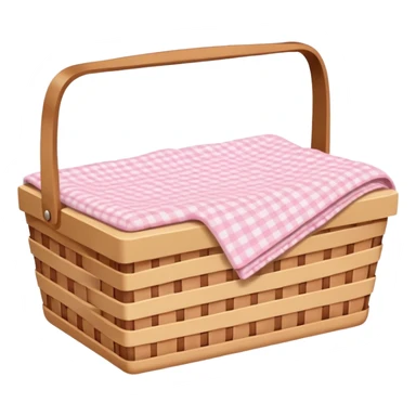 Picnic Basket With Light Pink Gingham Blanket sticker