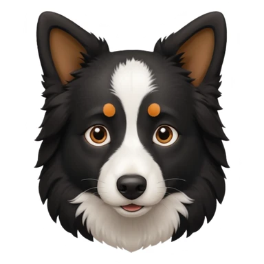 border collie black fur with brown on the eyebrows and neck sticker