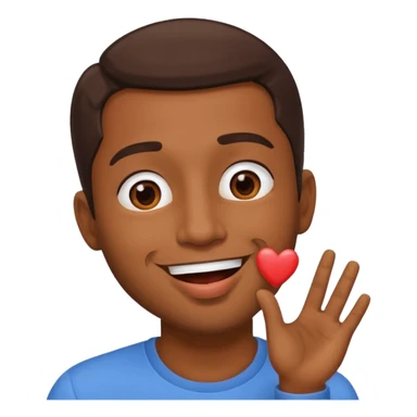 Un homme brun qui envoi un bisous sticker