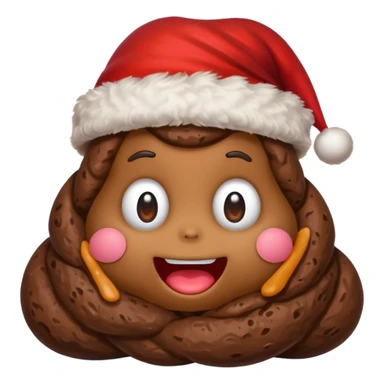 Poop wearing Christmas hat  sticker