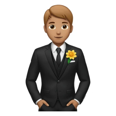 man with flower in his suit pocket sticker