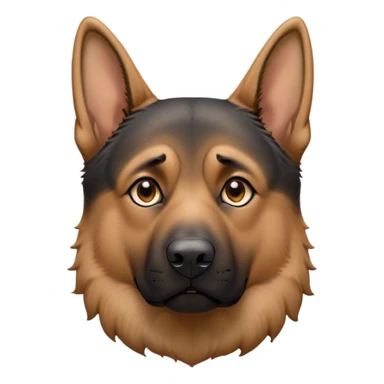 Cinematic Grumpy Tan/Black German Shepherd Portrait Emoji, Head tilted slightly with a deeply unimpressed expression, featuring a thick tan coat with a distinct black saddle and a furrowed brow, large, droopy brown eyes narrowed into an unamused glare, ears slightly drooping in exasperation, Simplified yet comically expressive features, highly detailed, glowing with a dry, sarcastic glow, high shine, effortlessly judgmental yet dignified, stylized with a touch of cynicism, bright but brooding, soft glowing outline, capturing the essence of an eternally unimpressed yet endearing guardian, so lifelike it feels like it could sigh heavily at you in disdain at any moment! sticker