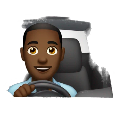 Black guy driving a car sticker