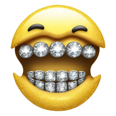 Smiley face with diamond grill sticker