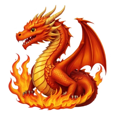 um dragão pegando fogo sticker