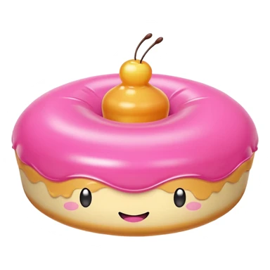 pink inflatable kawaii flan sticker