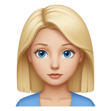 Blonde with as few details as possible, only her face sticker