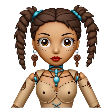 Hyper realistic Beautiful brunette voodoo doll sticker