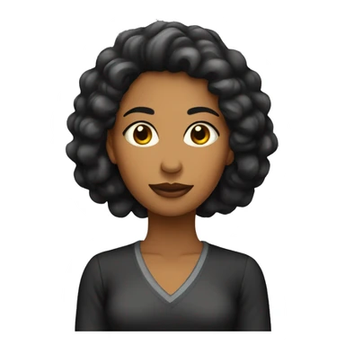 mujer pelo negro largo lacio sticker