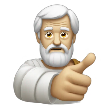 Aristotle, a thumbs down gesture sticker
