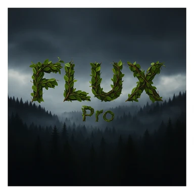 recreate this image but make more readable, remove 1.1 and add pro, text should be made from leaves and sticks sticker