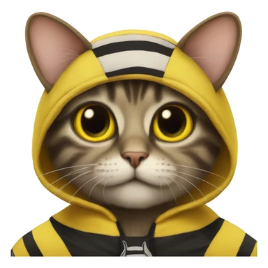 cat in a bumblebee costume sticker