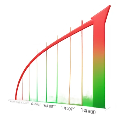 Growth curve, red to green gradient, $100K to $1M, bold labels, 481% FASTER, upward arrow, minimalistic, white background, infographic style sticker