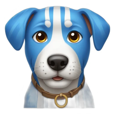 striped blue dog sticker