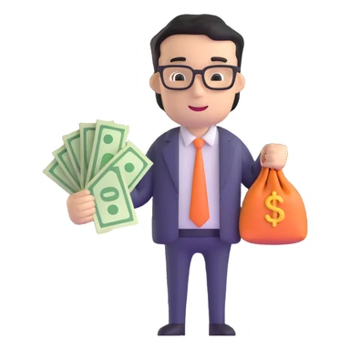 accountant with money bags sticker