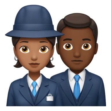 a Detective man is interviewing a cleaning Lady  sticker