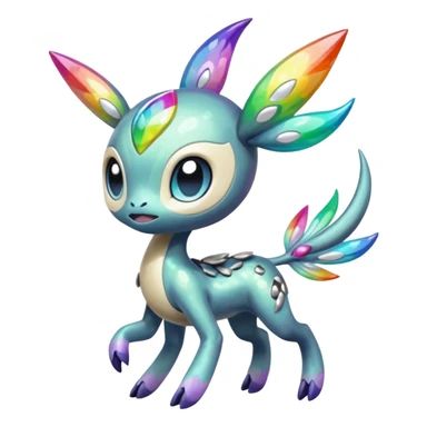 Colorful Shiny Edgy Cool Badass Painted Splashed Exotic Meloetta-Palkia-Stitch-Fakémon-creature-hybrid sticker