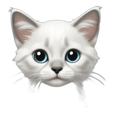 white ragdoll kitten with with darker ear tips sticker