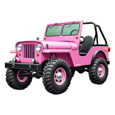 Jetson’s Full size jungle tour 1942 Willy’s pink jeep crawler with installed winch on bumper  sticker