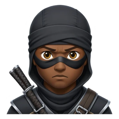 african-american ninja mercenary with eye-patch sticker